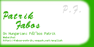 patrik fabos business card